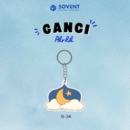 GANTUNGAN MOON STAR ACRYLIC KEYCHAIN - CODE G34 | ACRYLIC MOON STAR KEYCHAIN | ACRYLIC KEYCHAIN