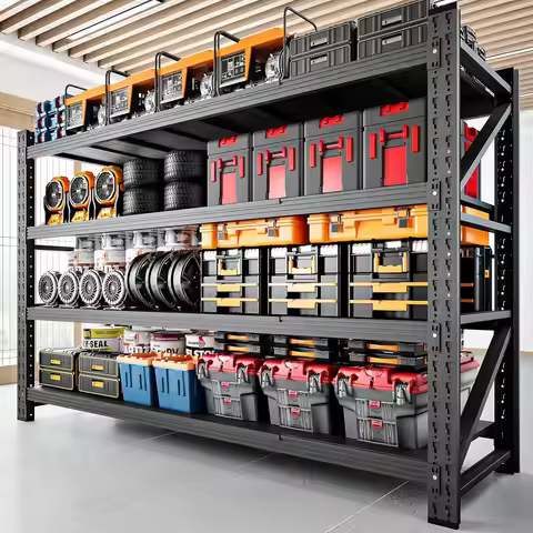 5000LBS Storage Shelves,71" W Garage Shelving Heavy Duty Metal Adjustable Garage Shelves, Shelving U