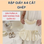 Cutting A4 paper, cut and join girls' backless pumpkin dress - AN60