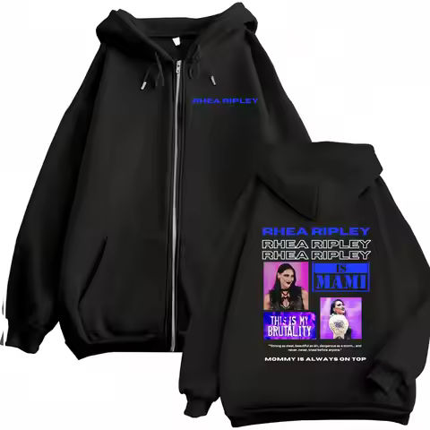 Limited Rhea Ripley Is Mami Hoodies Men Women Fashion Aesthetic Zip Up Sweatshirts Vintage 90s Overs