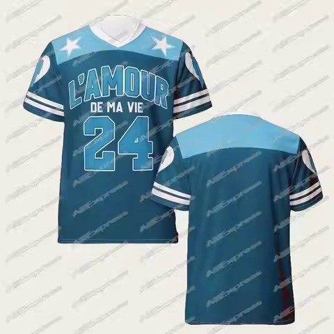 25-26 Eilish T-shirt Football Jersey Men's Street Hip-hop Breathable Fast Drying Oversized 3D Printe