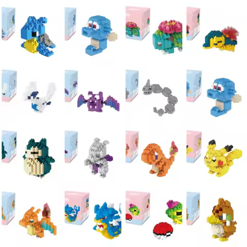 Pokemon Small Blocks Charizard Kyogre Nanoblock Groudon Rayquaza Model Education Graphics Toys For K
