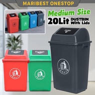 20 Liter Swing Top Dustbin Garbage Bin Flip Top Trash Can Recycle Recycling Bin Office Toilet Tong S