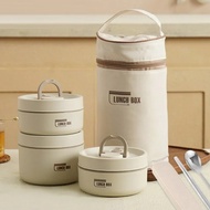 Hộp Cơm Giữ Nhiệt Văn Phòng Lunch Box 3 Tầng Kèm Túi