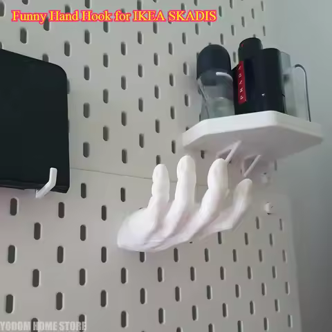 Funny Hand Hook for IKEA SKADIS - 3D Printed Watch & Necklace Holder, Unique Desk Organizer Gift