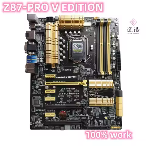 For Z87-PRO V EDITION Motherboard 32GB PCI-E3.0 DVI VGA HDMI SATA III LGA 1150 DDR3 ATX Z87 Mainboar