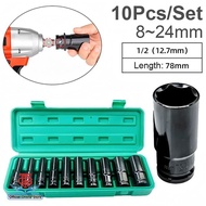 MATA Socket Wrench Set 10 Pcs 1/ 2 Inch 8-24MM Extension