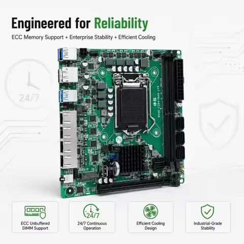Topton C246 NAS ITX Motherboard 4*I226 2.5G 8*SATA3.0 2*M.2 NVME 2*DDR4 PCIE 16X NAS Board LGA1151 S