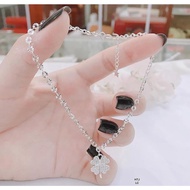 [Real Photo] 4-leaf clover anklet for women made of pure silver LC33