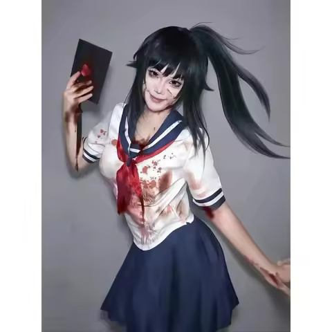 ♂♀✪Yandere Ayano Aishi Cosplay Costume Game Simulator Yandere Wig Chan Sailor Suit High School Jk Un