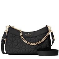 Kate Spade Spade Flower Quilted Fabric Convertible Crossbody Bag in Black KK077