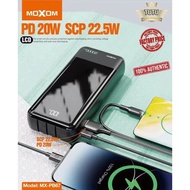 [Built in cable] MOXOM MX PB67 20000mAh LCD PD 20W SCP 22.5W POWERBANK FAST CHARGING BUILT IN 4 CABL