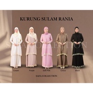 [RAYA 2026] Kurung Sulam Rania Baju Kurung Satin Sil Printed Embroidery - Pink, Hitam, Krim, Coklat,