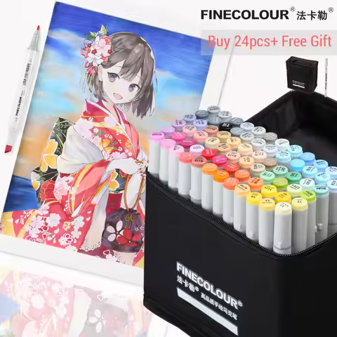LifeMaster Finecolour Alcohol Marker Ink Fine/Board Twin Markers Professional Art Marker for Animati