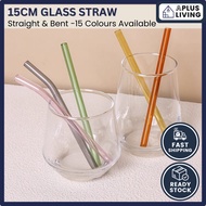 🇲🇾 15cm Short Straw Eco Friendly High Borosilicate Glass Straw Colorful Glass Straw Pendek 玻璃吸管