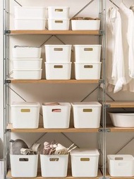 8L 整理師專用櫃 收納籃 盒 有蓋 收納籃子白色桌面收納箱收納盒家用整理盒 muji