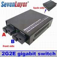 1 Piece 2G2E Optical Fiber Switch 2 RJ45 UTP 2 SC Port Media Converter Gigabit Single Mode Single Fiber 10 / 100 / 1000M