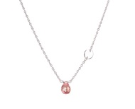 極簡客製粉紅剛玉項鍊 免費刻字七月誕生石 巨蟹座獅子座星座項鍊