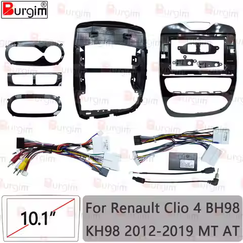 Burgim Car Android Radio Frame For Renault Clio 4 BH98 KH98 2012-2019 MT AT 10 inch Fascia Stereo Pa