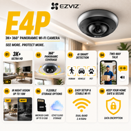 EZVIZ E4p 3K+ Panoramic Fisheye Camera 360&deg View AI Detection Alerts Dual-Band WiFi Magnetic Moun
