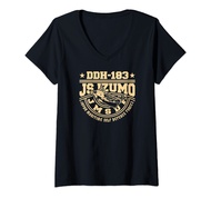 Womens JS Izumo DDH-183 Japan Light Aircraft Carrier JMSDF F-35B V-Neck T-Shirt