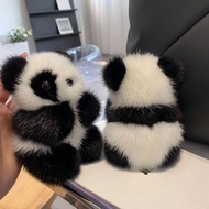 Cute Panda Pendant Keys Keychain Girls Funny Cartoon Bag Doll Pendant Soft Furry Women A2g7
