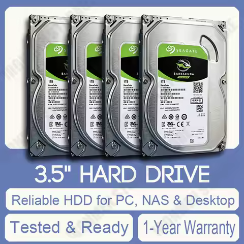 Used 3.5" HDD Internal Hard Drive Disk 500GB 1TB 2TB 3TB 4TB SATA Desktop Computer PC Mechanical Har