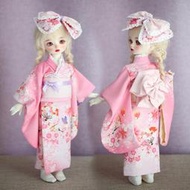 現貨 批發批發櫻花粉色振袖和服6分bjd娃娃衣服裝材料包diy小布ob11ob24Blythe