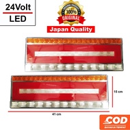 Stoplamp LED Variasi Running Jalan 24Volt 41Cm Lampu Rem Belakang Truk Mitsubushi Fuso Colt Diesel C