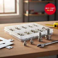 Stainless Steel Bolt and Nut Kit, SS304, 320-Piece, M2-M5 Assortment