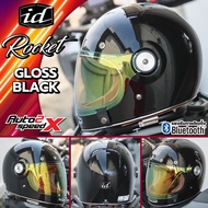 แถมฟรีชิลด์บับเบิ้ลดำอีก1อัน หมวกกันน็อค iD ROCKET วินเทจ คลาสสิค 2025