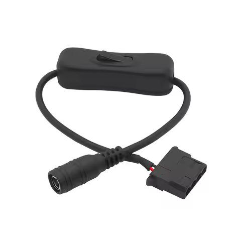 DC 5521 to Molex 4 Pin Power Supply Adapter Cable with Switch for Computer fan Surveillance cameras 