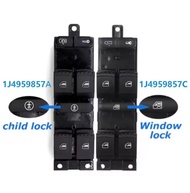 9Pins Master Window Panel Switch For VW Golf Jetta MK4 Bora Seat Leon Toledo Skoda With Green Light 