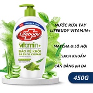 Nước Rửa Tay Lifebuoy 450G Than Hoạt Tính Và Bạc Hà- Matcha Và Nha Đam Làm Sạch DỊu Nhẹ An Toàn Cho