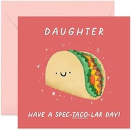 Old English Co. Funny Birthday Card for Daughter - 'Spec-Taco-lar' Birthday Card for Her - Hilarious