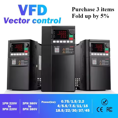 SU800/VFD Inverter 0.75KW-7.5KW variable frequency converter 220v Single Phase 380v 3 Phase motor sp