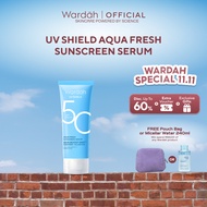 Wardah UV Shield Aqua Fresh Sunscreen Serum SPF 50 PA++++ 30ml - Hydrating Sunscreen for Dry Skin, N
