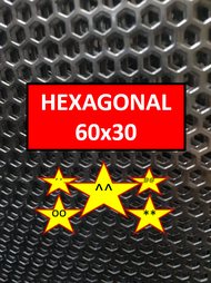 Hexagonal 60x30 - Plat Ram Speaker - Ram Grill - Plat Lubang