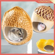 [Lovoski2] Hamster Hideout Adorable Cartoon Shape Hamster House Chinchilla Small Animal Hideout Cave Cage Accessories
