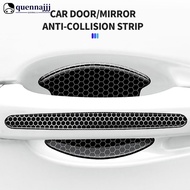 QUENNA 2/4Pcs Car Rear Mirror Door Bowl Handles Reflective Protective Sticker Film Protector Trim Sticker Anti-Scratch Car Handle Bowl Strip Protection N2S2