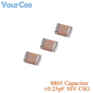 100pcs 0805 SMD Capacitor ±0.25pF 50V C0G 1.0pF 1.5pF 2pF 2.2pF 2.7pF 3.3pF 4.0pF 4.7pF 5.0pF 5.1 5.