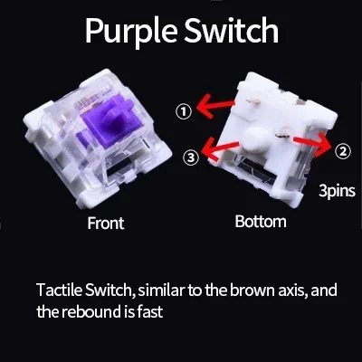 Outemu Switches for Mechanical Keyboard 3Pin Dustproof Linear Tactile Clicky Silent DIY Gaming Switc