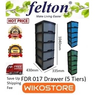 Fast Shipping 🔥🔥🔥 [ Wikostore website RM11.40 Shipping Only ] Felton FDR017(L)  /  FDR488(S) Durable 5 Tiers Drawer