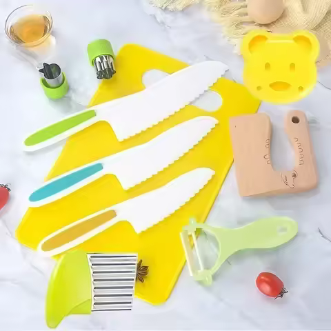 11/13/17PCS Kids Cooking sets Real Cooking Montessori Kitchen Tools for Toddlers Kids Safe Knives fo