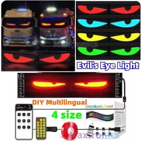 LED Car Truck Evil's Eye Light Sign Animation LED Matrix Pixel Panel DIY Multilingual Programmable L