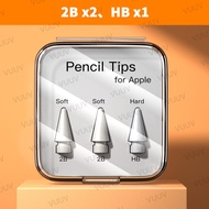 Pencil Tip For Apple Pencil Nib 3/6 Pcs Double Layer 2B HB Thin Soft Hard Replacements Tip For Apple