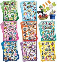 512PCS Mario Stickers for Kids, Kids Scrapbooking, 32 Different Sheets, Teacher Boy Reward Stickers Prizes, Mario Themed Birthday Party Favors Supplies (32 Pack)