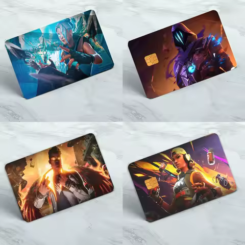 V-Valorant Anime Sticker Film Skin Cover For Credit Card Debit Bank Card 1 Set Of 4 Pcs