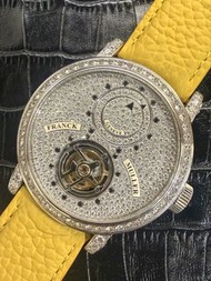 🌈🌈新返貨啦🌈🌈 Franck Muller Round Tourbillon 7008 42mm 💎錶殼、雙層錶圈、錶耳及面盤全滿天星美鑽 🌀6 點位置精密陀飛輪裝置 ⚙️手動機芯 ⛓️原廠鑲鑽石針