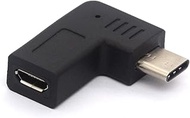 Right Angle USB C Male to Micro USB Female OTG (On The Go) Adapter Micro to Type C Charging Data Syn